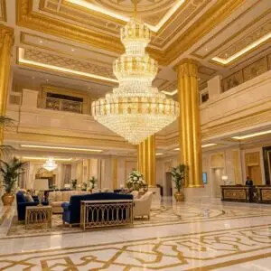 Regis Cascade: Grand Tiered Crystal Chandelier for Palatial Lobby