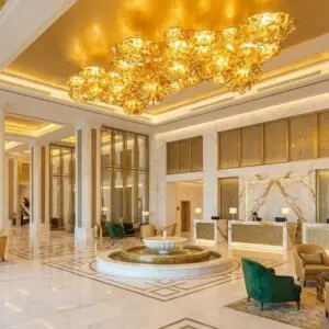 Nebula Bespoke: Organic Golden Ceiling Sculpture for High-End Projects