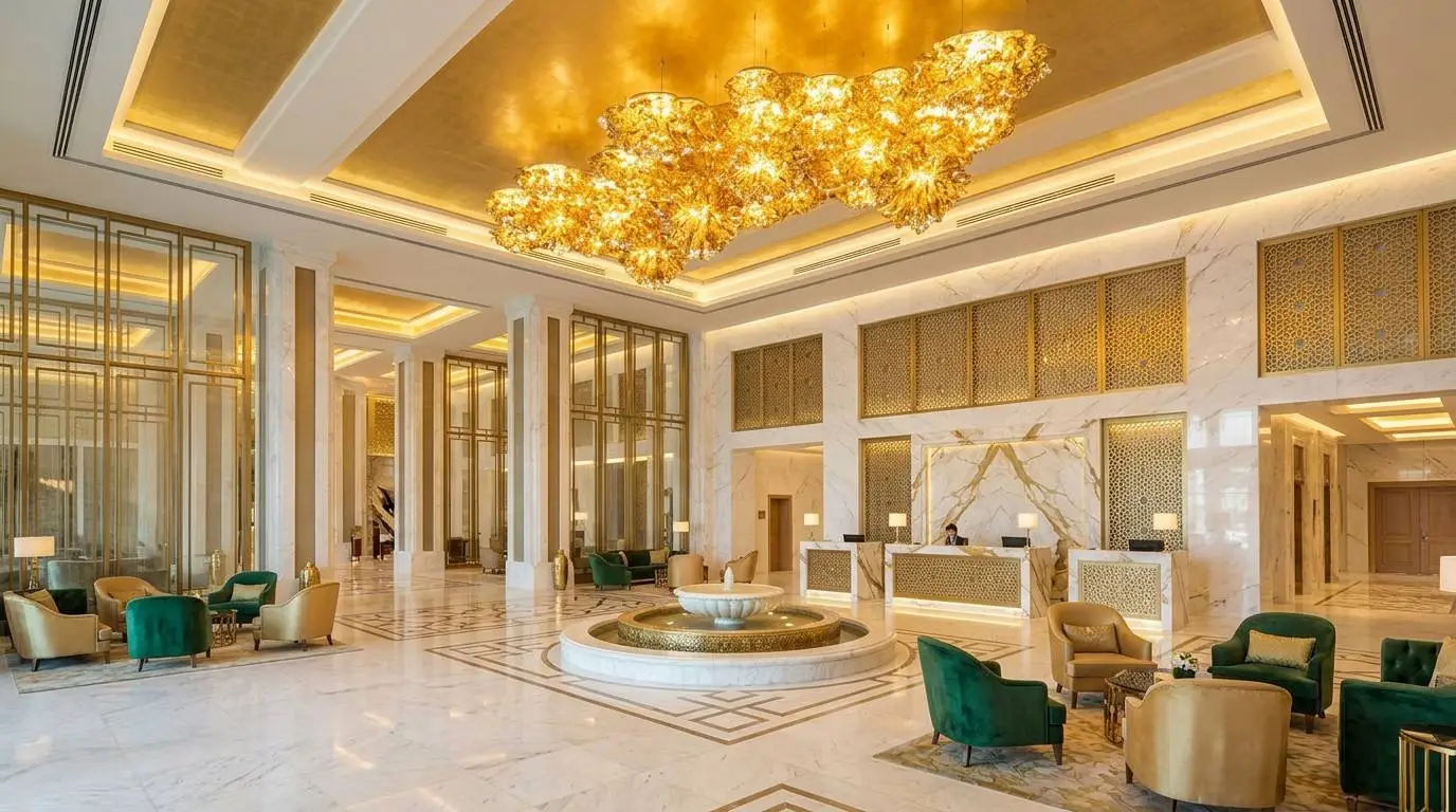Nebula Bespoke: Organic Golden Ceiling Sculpture for High-End Projects