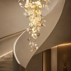 Ginkgo Cascade Bespoke Botanical Chandelier