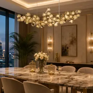 The Imperial Linear Gold Crystal Chandelier