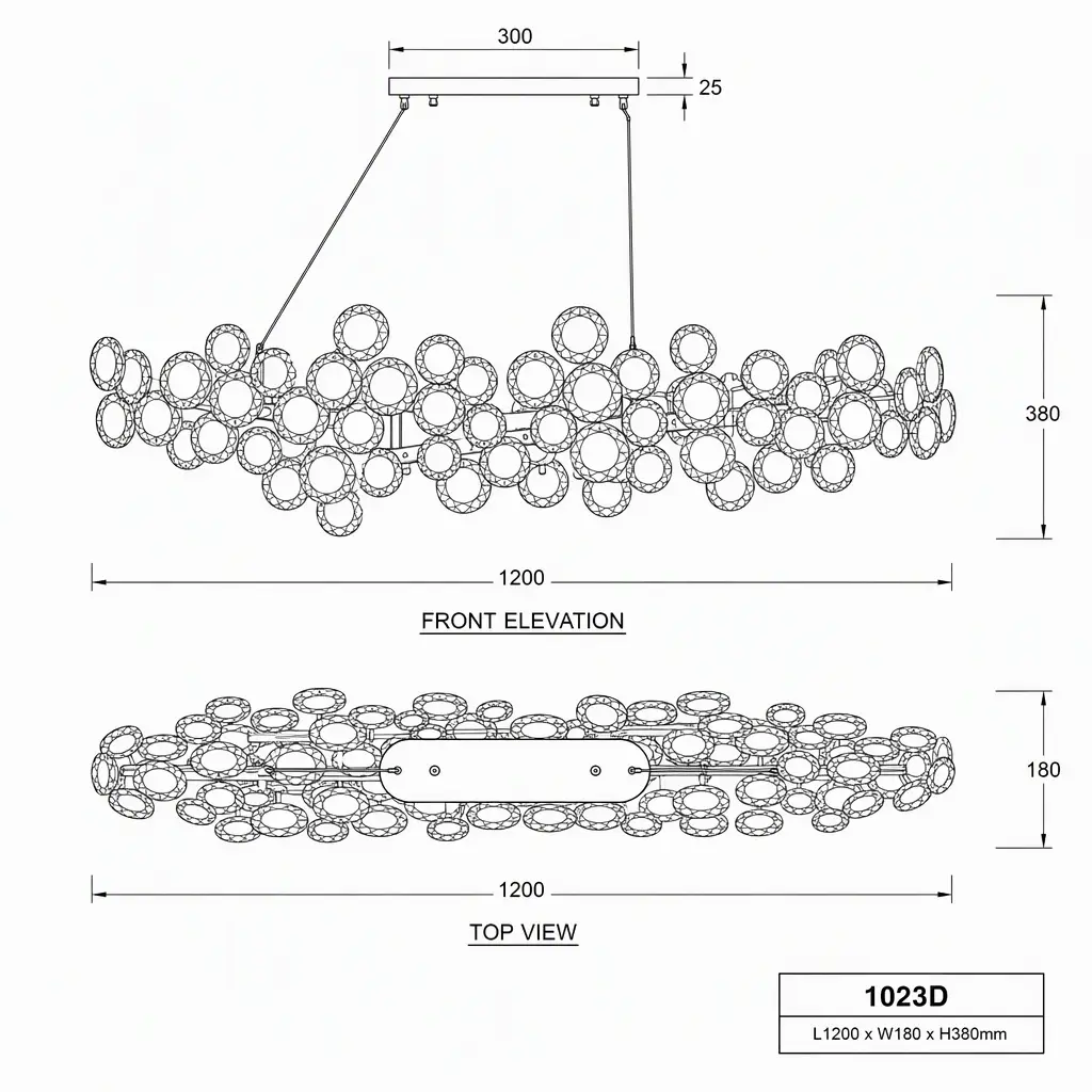 The Imperial Linear Gold Crystal Chandelier - Image 2